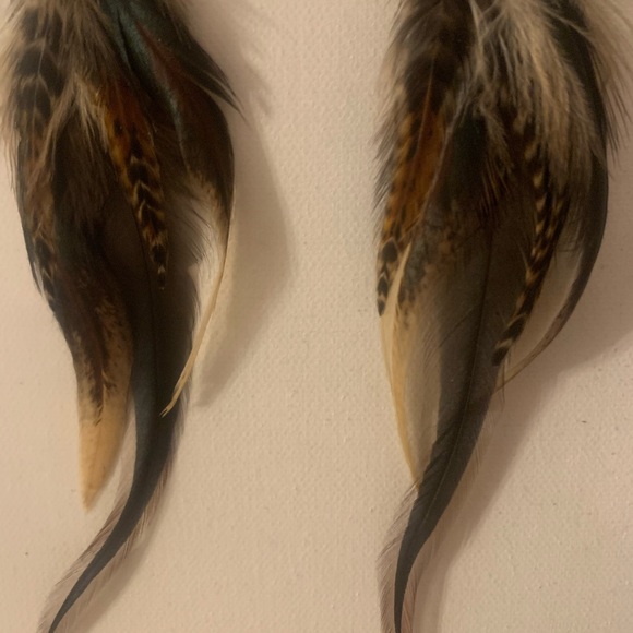 Artisan Feather Dangle Earrings - Picture 6 of 7